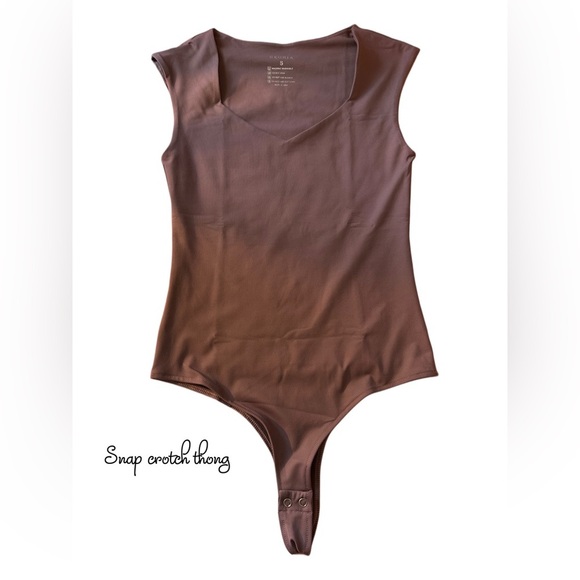 NWT Women's Sexy V Neck Double Lined Sleeveless Bodysuit Eggplant Size S - Picture 7 of 8